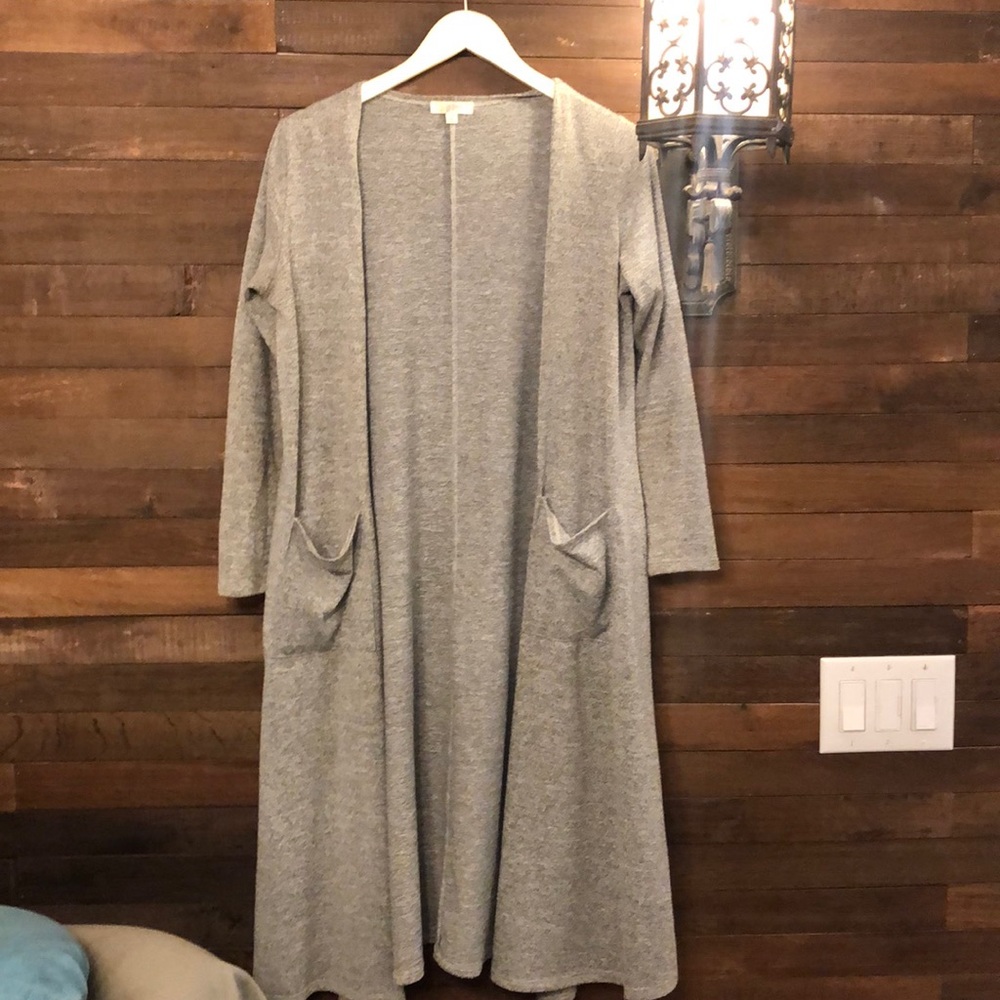Grey midi cardigan